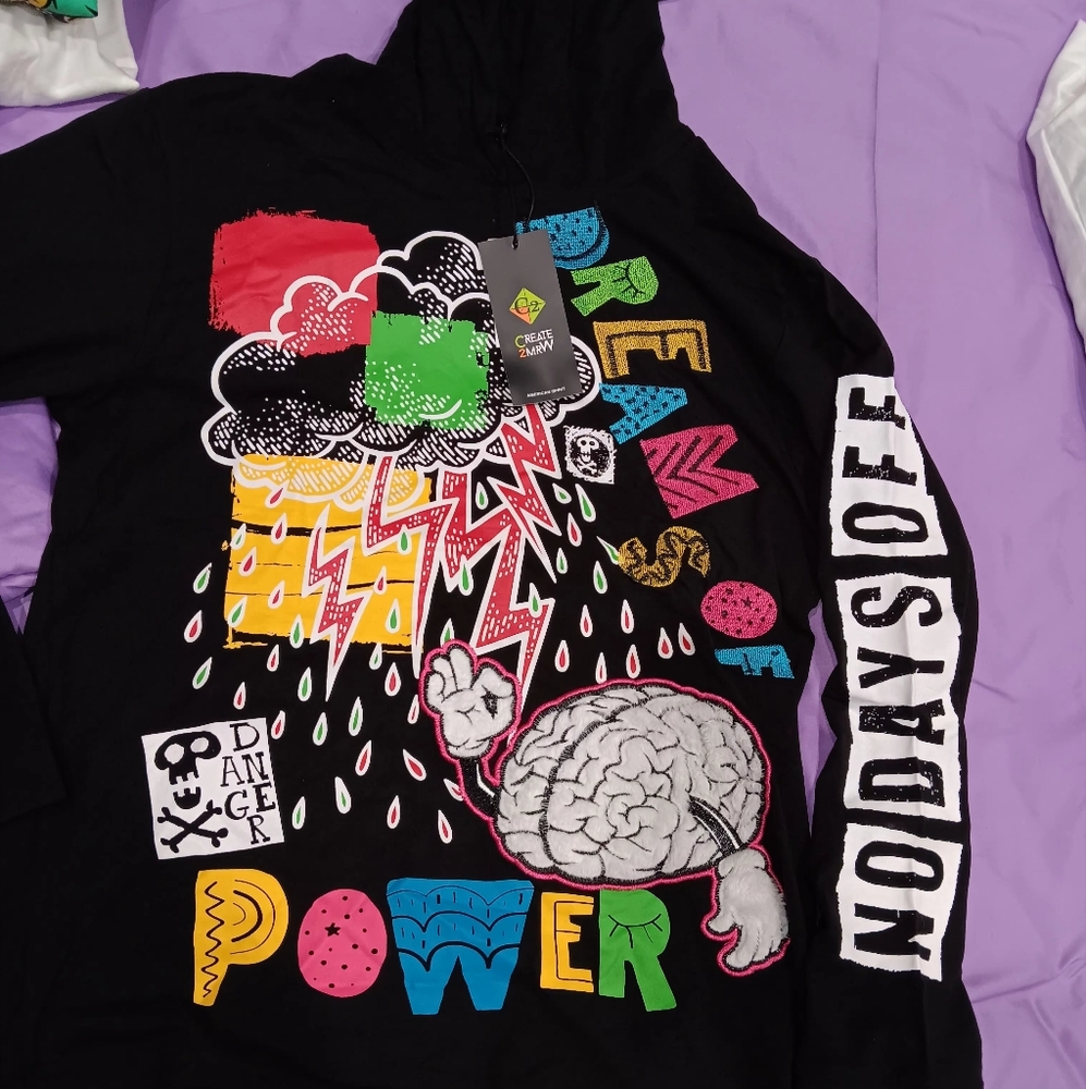 Create 2mrw Dreams of Power Hoodie,NWT SIZES 2XL-3XL BLACK